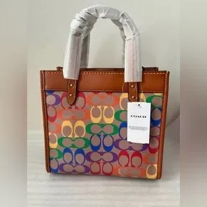 Coach | Bags | New Coach Field Tote 22 In Rainbow Signature